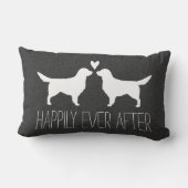 Goldener Retriever-Silhouetten mit Herzen und Text Lendenkissen (Rückseite)