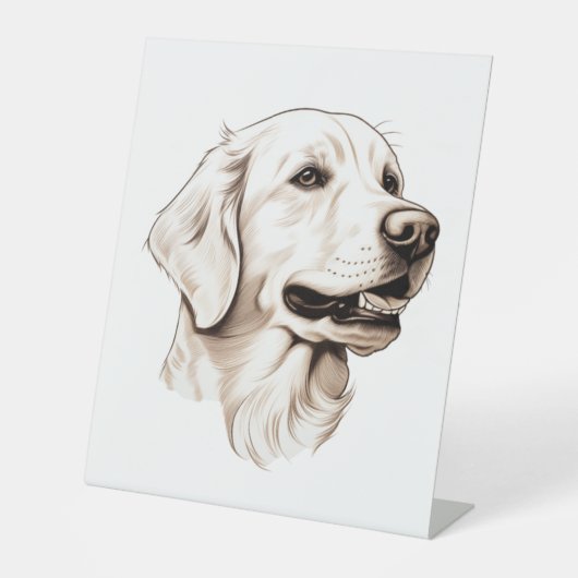 Goldener Retriever Sockelschild (Vorderseite)