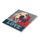 Goldener Retriever-Stylized Liebe Fliese (Seite)