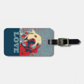 Goldener Retriever-Stylized Liebe Gepäckanhänger (Vorderseite horizontal)