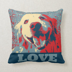 Goldener Retriever-Stylized Liebe Kissen