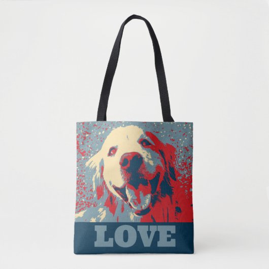 Goldener Retriever-Stylized Liebe Tasche (Vorderseite)