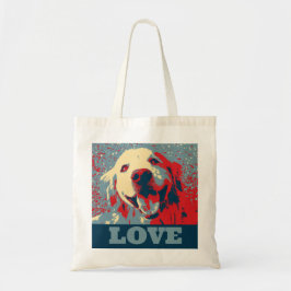 Goldener Retriever-Stylized Liebe Tragetasche
