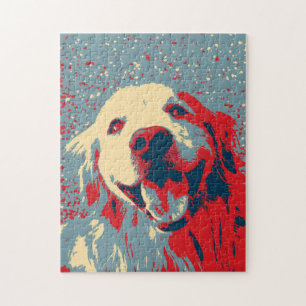 Goldener Retriever-Stylized Zeichnen Puzzle