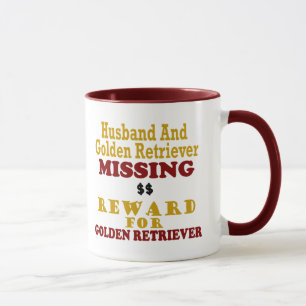 Goldener Retriever u. Ehemann-vermisste Belohnung Tasse