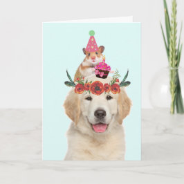 Goldener Retriever und Niedliche Geburtstag Karte
