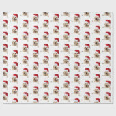 Goldener Retriever und Weihnachtsmannmütze Geschenkpapier (Flach)