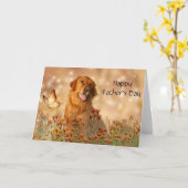 Goldener Retriever Vatertag Karte (Gelbe Blume)