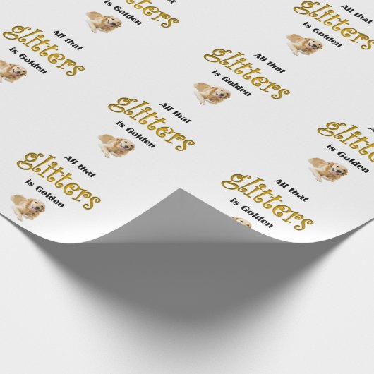 Goldener Retriever-Verpackungs-Papier-Glitzern ist Geschenkpapier (Ecke)