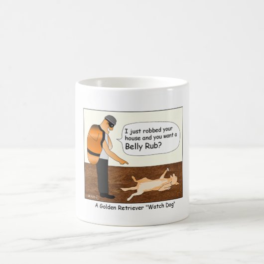 Goldener Retriever-Wachhund-Cartoon-Tasse Kaffeetasse (Mittel)