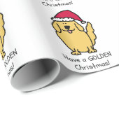 Goldener Retriever-WeihnachtsCartoon Geschenkpapier (Rolleneckpunkt)