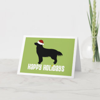 Goldener Retriever-Weihnachtsmannmütze Feiertagskarte