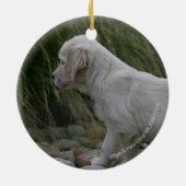 Goldener Retriever-Welpe stehend Keramikornament (Hinten)