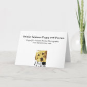 Goldener Retriever-Welpe und Blumen Karte (Rückseite)
