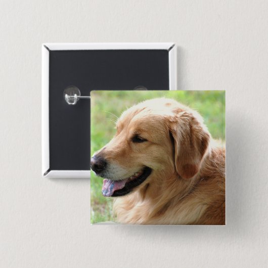 Goldener Retriever-Welpen-Button Button (Vorne & Hinten)