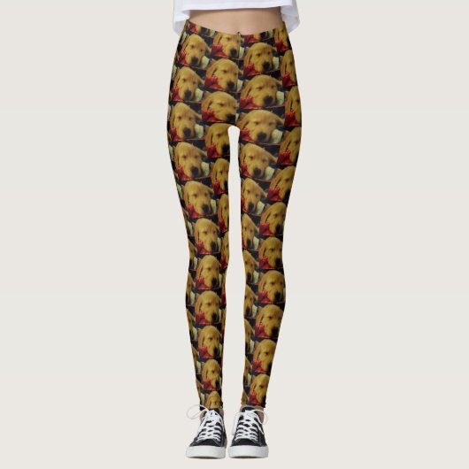 Goldener Retriever-Welpen-Gewohnheits-Leggings Leggings (Vorderseite)