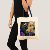 Goldener Retrieverhydrangea-Taschen-Tasche Tragetasche (Vorderseite (Produkt))