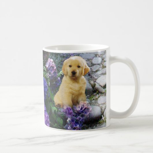 Goldener Retrieverhydrangea-Tasse Kaffeetasse (Rechts)