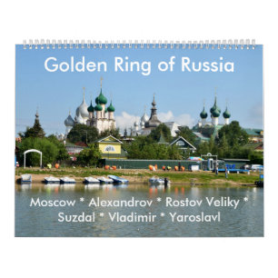 Goldener Ring des russischen Fotos Kalender
