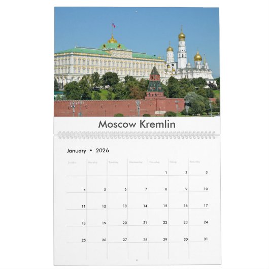 Goldener Ring des russischen Fotos Kalender (Jan 2026)