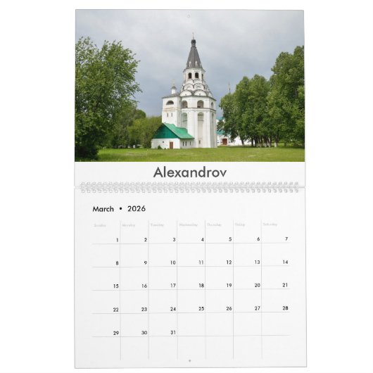 Goldener Ring des russischen Fotos Kalender (Mär 2026)