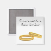 Goldener Ring Speichern Sie das Datum Magnet Vorla (Vorderseite/Rückseite)