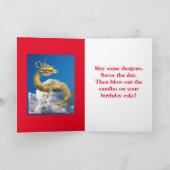 Goldener Ritter, 5" x 7" Faltkarte für den Geburts Karte (Innenseite)