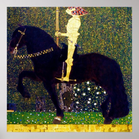 Goldener Ritter, Gustav Klimt Poster (Vorne)