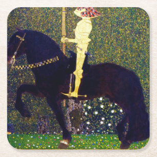 Goldener Ritter, Gustav Klimt Rechteckiger Pappuntersetzer