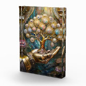 Goldener Roboter-Handholz Gold Tree of Life Fotoblock (Rechts)