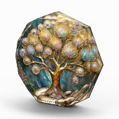 Goldener Roboter-Handholz Gold Tree of Life Fotoblock (Rechts)