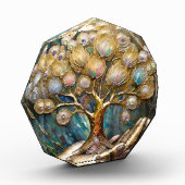 Goldener Roboter-Handholz Gold Tree of Life Fotoblock (Links)