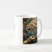 Goldener Roboter-Handholz Gold Tree of Life Kaffeetasse (VorderseiteRechts)