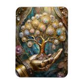 Goldener Roboter-Handholz Gold Tree of Life Magnet (Vertikal)