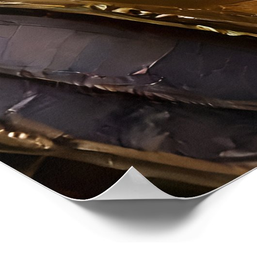 Goldener Roboter-Handholz Gold Tree of Life Poster (Ecke)