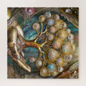 Goldener Roboter-Handholz Gold Tree of Life Puzzle (Horizontal)