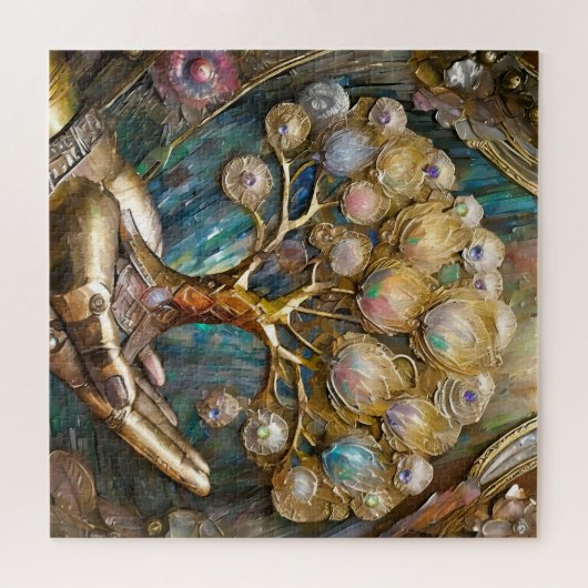 Goldener Roboter-Handholz Gold Tree of Life Puzzle (Horizontal)