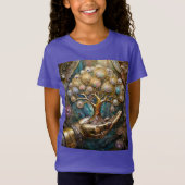 Goldener Roboter-Handholz Gold Tree of Life T-Shirt (Vorderseite)