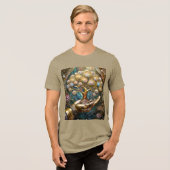 Goldener Roboter-Handholz Gold Tree of Life Tri-Blend Shirt (Vorderseite voll)