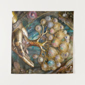 Goldener Roboter-Handholz Gold Tree of Life Wandteppich (Vorderseite (Horizontal))