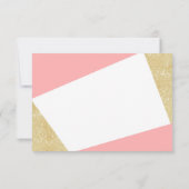 Goldener rosa Farbblock Werden Sie mein Blumenmädc Einladung (Rückseite)