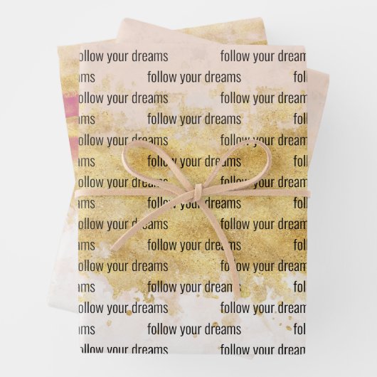 Goldener Rosa Glam Geschenkpapier Set (Beispiel)