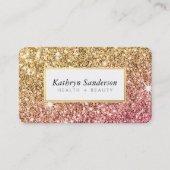 Goldener Rosa Glitzer Luxe Glamour Lashes Visitenkarte (Vorderseite)