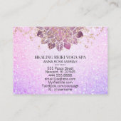 *~* Goldener Rosa Glitzer Spirituelle Yoga Reiki M Visitenkarte (Rückseite)