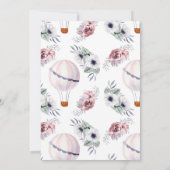 Goldener Rosa Heißluftballon Girl Erster Geburtsta Einladung (Rückseite)