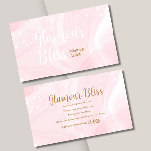 Goldener Rosa Stilvolles Makeup Artist Salon Visitenkarte