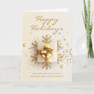 Goldener rosa Weihnachtsschmuck Firmen Gruß  Feiertagskarte