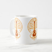 Goldener roter Gitarren-Baum des Lebens Kaffeetasse (Vorderseite Links)