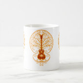 Goldener roter Gitarren-Baum des Lebens Kaffeetasse (Mittel)