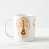 Goldener roter Gitarren-Baum des Lebens Kaffeetasse (Links)